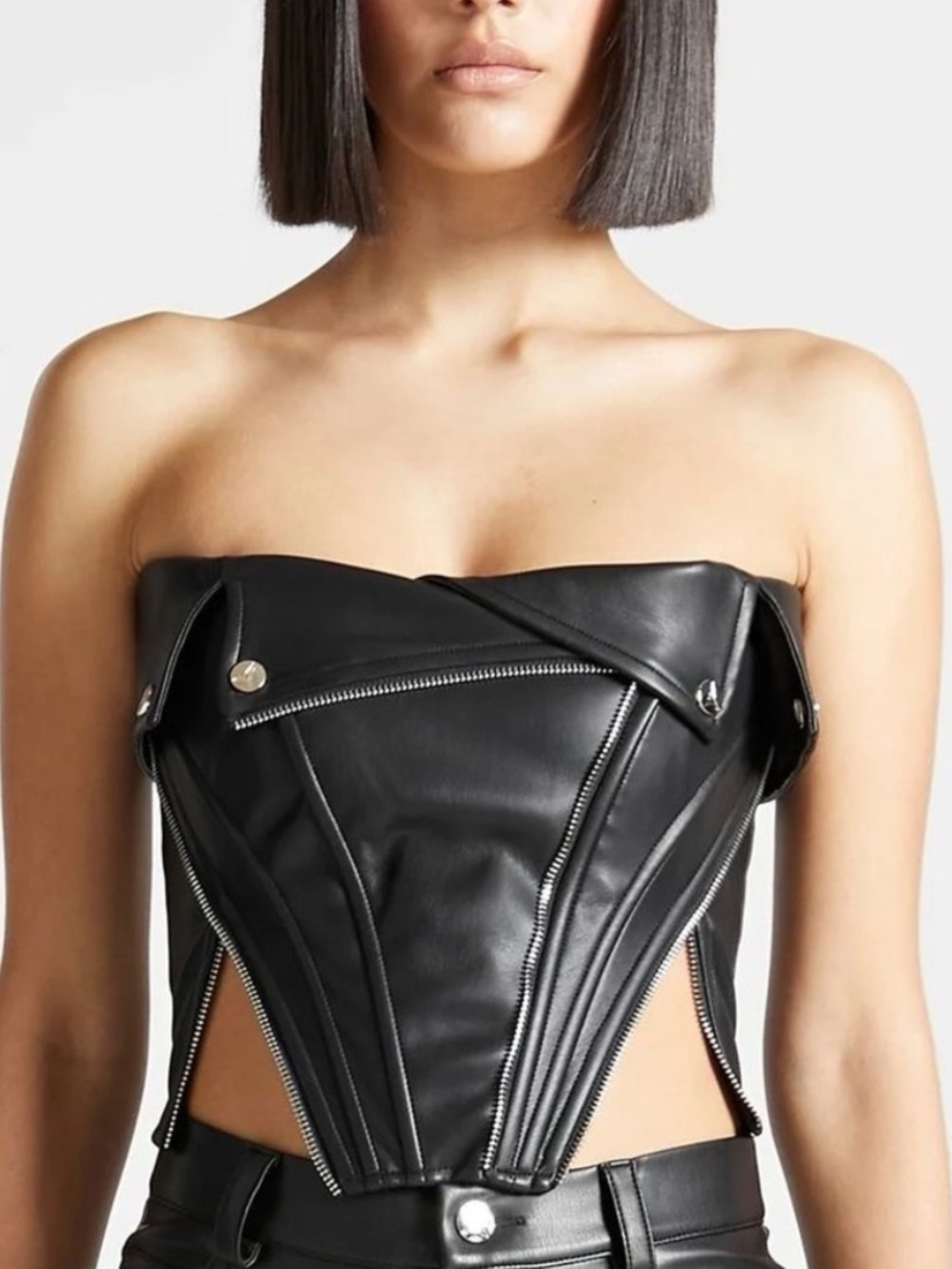 Maniere de voir new faux leather corset top XS